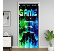 feelingyou Rideau de porte pour console de jeux - 86 x 203 cm - Double couleur - Élégant - Pour extérieur - Ciel étoilé scintillant - Pour chambre à coucher