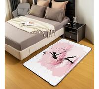 feelingyou Tapis de salon de ballet 100 x 150 cm Papillon Rêve Ballerine Chambre à coucher Tapis pour enfants Adolescents Ballet Princesse Danseuse Rose Tapis d'intérieur Décoration d'intérieur