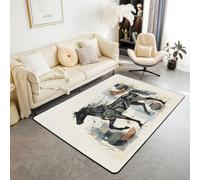 feelingyou Tapis de salon exotique - 100 x 150 cm - Design vintage maison de campagne - Chambre à coucher - Tapis pour enfants et adolescents - Tribe - Impression ethnique d'animaux - Tapis