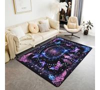 feelingyou Tapis de salon, style bohème, attrape-rêves, 100 x 150 cm, motif papillon coloré, à pois, chambre à coucher, pour enfants, adolescents, bohème, galaxie rêveuse, décoration d'intérieur