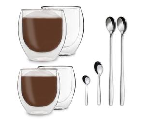 Feelino DUOS Jumbo verre à double paroi 2 x 310 & 410 ml avec cuillère