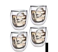 Feelino Tasse a Cafe, 4x Tasse Double Paroi, Tasses Cafe en Verre Original 320ml, Verre Double Paroi au Design Flottant, Tasse Transparente Café Cappuccino, Macchiato, Latte, Lavable au Lave-vaisselle