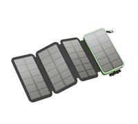 FEELLE Chargeur Solaire 25000mAh, Solaire Batterie Externe avec Double Sortie USB 3,0A et 4 Panneaux Solaires Pliables Chargeur Portable pour Smartphone, Tablette, Camping et Plus (Vert)