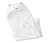 Feelme Robe de Chambre Polaire Enfant Peignoir Sortie de Bain à Capuche Animaux pour Bébé Cape de Bain Flanelle Microfibre,Ours Blanc,Taille unique