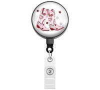 FEELMEM Enrouleur de badge rétractable pour les amateurs de musique country, cadeau de concert country (beige)