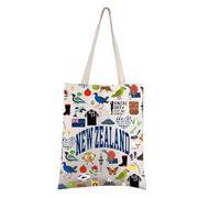 FEELMEM New Zealand Trip Gift New Zealand Travel Tote Bag New Zealand Vacation Reusable Shopping Bag New Zealand Lover Gift
