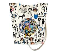 FEELMEM Petit sac seau inspiré du film d'horreur fantaisie Halloween Porte secrète d'horreur, beige, 1