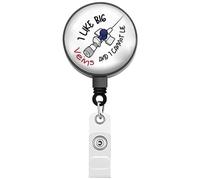 FEELMEM Phlebotomy Tech - Enrouleur de badge d'infirmière en phlébotomie « I Like Big Veins and I Cannot Lie » pour le travail (beige)