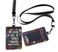 FEELMEM Porte-badge en cuir pour professeur de musique avec cordon « My Class is Full of Treble Makers » - Cadeau pour les amateurs de musique (cuir)