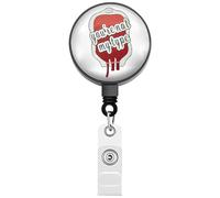 FEELMEM Porte-badge rétractable amusant pour sac de sang « You're Not My Type » - Cadeau de laboratoire médical - Cadeau de sang - Beige