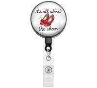FEELMEM Ruby Porte-badge rétractable inspiré du film It's All About The Shoes - Cadeau musical pour femme (beige)