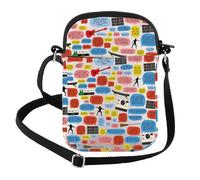 FEELMEM Sac à bandoulière avec citations futures - Cadeau inspiré de l'émission télévisée - Cadeau classique pour fan de science-fiction des années 80, beige, size