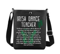 FEELMEM Sac à bandoulière pour professeur de danse irlandaise - Cadeau pour professeur de danse irlandaise - Cadeau pour entraîneur de danse irlandaise, Noir , size