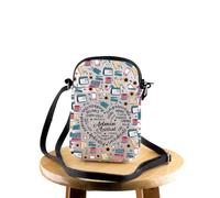 FEELMEM Sac à bandoulière pour secrétaire administratif, assistant administratif, cadeau de remerciement, cadeau pour le personnel de bureau, beige, size