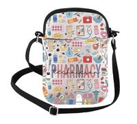 FEELMEM Sac à main à bandoulière pour technicien en pharmacie RX Pharmacien Cadeau de remise de diplôme, beige, size