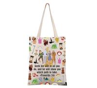 FEELMEM Sac fourre-tout inspiré du film Seek His Will In All You Do - Personnage du film, beige, 1