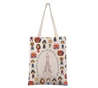FEELMEM Sac fourre-tout musical avec inscription « The Greatest Thing You'll Ever Learn Is Just To Love » - Cadeau idéal pour les amateurs de théâtre musical, beige, 1