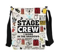 FEELMEM Tech Week Stage Crew Sac à bandoulière I Work In The Shadows Theater Acteur Acteur Théâtre Cadeau Acteur Théâtre, beige