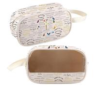 FEELMEM Trousse de toilette transparente espagnole chrétienne - Cadeau religieux et inspirant - Écritures - Faveurs de la foi espagnole - Verset de la Bible, beige, Mode