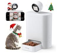 FEELNEEDY 5.5L Distributeur Croquettes Chat Automatique avec HD 3MP 360°Caméra, Wi-FI 2.4G/5G IA Distributeur Croquettes Chien avec Vision Nocturne, Audio Bidirectionnel, Écran IPS & APP Contrôle