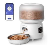 FEELNEEDY Distributeur Croquettes Chat Automatique avec APP, 2.4G WiFi Distributeur Croquettes Jusqu'à 10 Repas par Jour, Gamelle Chat en Acier Inoxydable, Alertes de Batterie Faible, 3L