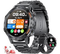 FEELNEVER Montre intelligente pour homme avec fonction d'appel sans fil, montre intelligente militaire avec fréquence cardiaque SpO2, moniteur de pression artérielle, moniteur de sommeil, étanche
