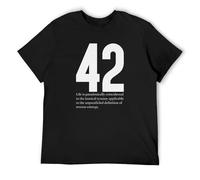 Feels Coolly Street T-Shirt Number 42 The Hitchhikers Guide to The Galaxy Douglas Adams Black 3XL