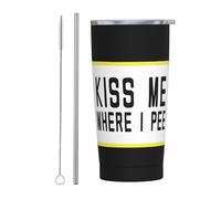 Feels Good To Be Horny LGBTQ Gay Pride Gobelet fin en acier inoxydable Tasse de voyage Tasse à café isolée mince à double paroi de 20 oz avec couvercle anti-éclaboussures, paille et brosse de nettoya