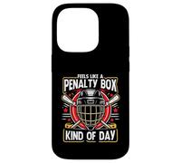 Feels Like A Penalty Box Kind Of Day Bâton de masque de hockey amusant Coque pour iPhone 14 Pro