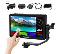 FEELWORLD F5 Pro V4 Ensemble moniteur HDMI pour appareil photo reflex numérique 14 cm + batterie + étui de transport + cordons micro HDMI écran tactile avec 3D LUT 1080p 4K Input