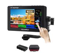 Feelworld F5 Pro X 1600nits Moniteur d'appareil Photo, Batterie + Sac de Transport, 5,5 Pouces Digital SLR écran Tactile lumière du Jour Visible Moniteur 4K avec 3D lut HDMI Moniteur vidéo 4K HDMI DC