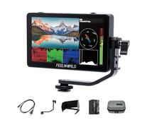 FEELWORLD F6PLUS V2 Moniteur Champ de Caméra 6 Pouces Écran Tactile HDR LUT 3D avec Batterie, Sac de Rangement pour Appareil Photo IPS 1920x1080 4K HDMI 5 V Type-c Input