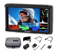 FEELWORLD FW568 PRO Ecran Appareil Photo 6 Pouces 1200 Nits Moniteur Externe Caméra avec Batterie F750 4400mAh et Sac de Transport, Waveform, 3D LUTs, 1920 X 1080 IPS avec Entrée/Sortie 4K HDMI,TYPE-C