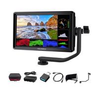 FEELWORLD FW568 V3 6 Pouces 4K Moniteur de caméra, Moniteur de caméra DSLR Full HD 1920 x 1080 3D lUT avec Batterie 2800 mAh, Sac de Transport, Pare-Soleil, entrée de Sortie HDMI, Bras inclinable