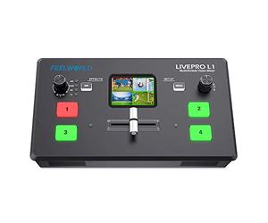 FEELWORLD LIVEPRO L1 V1 Mélangeur vidéo Multi-caméras Commutateur 4 entrées HDMI Écran LCD 2 Pouces Production de caméra USB 3.0 Diffusion en Direct en Temps réel Dissipation Thermique légère
