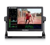 FEELWORLD LUT11H Moniteur d'appareil photo reflex numérique ultra lumineux de 10,1 pouces 2000 nit avec écran tactile forme d'onde LUT F970 Kit d'installation et d'alimentation HDMI entrée sortie