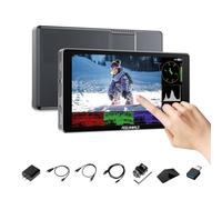 FEELWORLD Moniteur d'appareil photo 15,2 cm avec batterie intégrée, écran tactile 1200 nits, moniteur de terrain DSLR avec forme d'onde 3D LUT HDR 4K HDMI boîtier en aluminium