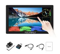 Feelworld p6x 5,5 pouces affichage 1000 nits alliage d'aluminium écran tactile appareil photo reflex numérique Live Display super luminosité, HDR 4K HDMI 1920x1080 IPS panneau compatible (SDI et HDMI)