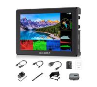 FEELWORLD T7SPRO 2000Nits Caméra Field Monitor 7 Pouces IPS Moniteur Champ Entrée/Sortie HDMI 4K&3G-SDI,Boîtier en Aluminium,3D LUTs Waveform HDR,9:16 Marqueur avec Batterie F750 4400mAh et Sac