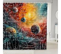 Feelyou Rideau de douche motif équation mathématique pour décoration de salle de bain, 182,9 x 198,1 cm, motif galaxie pour enfants, garçons, filles, adolescents, formule mathématique, biologie