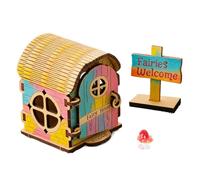 Feenhaus Bastelset Holz - Miniaturhaus Bausatz | Buchstütze Bücherregal Deko | DIY Magisches Feenhaus Für Kinder, Pädagogisches Spielzeug Mädchen, Fensterbank Schreibtisch Dekoration, 180g