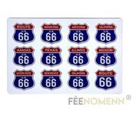 FÉENOMENN plaque métal déco vintage - ecussons route 66 usa - etats les plus connus (20x30cm) G