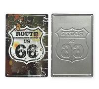 FÉENOMENN Plaque Métal Déco Vintage - EFFET RELIEF - Route 66 USA Militaire Armée (30x20cm)