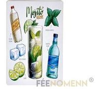 FÉENOMENN plaque métal déco vintage - mojito recette illustrée (20x30cm) G