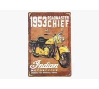 FÉENOMENN Plaque Métal Déco Vintage - Moto Indian 1953 Roadmaster Chief (30x20cm)