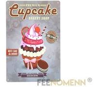FÉENOMENN plaque métal déco vintage - premium cupcake - best cake award (20x30cm) G