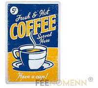 FÉENOMENN plaque métal déco vintage - tasse de café - coffee (20x30cm) G