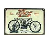Plaque Métal Déco Vintage - Vélomoteur Thor - Motorcycle Racer 1908 (20x30cm)