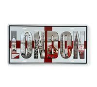 FÉENOMENN Plaque Métal Immatriculation Vintage - Londres/London (15x30cm)
