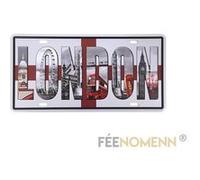 FÉENOMENN Plaque Métal Immatriculation Vintage - Londres/London (15x30cm)